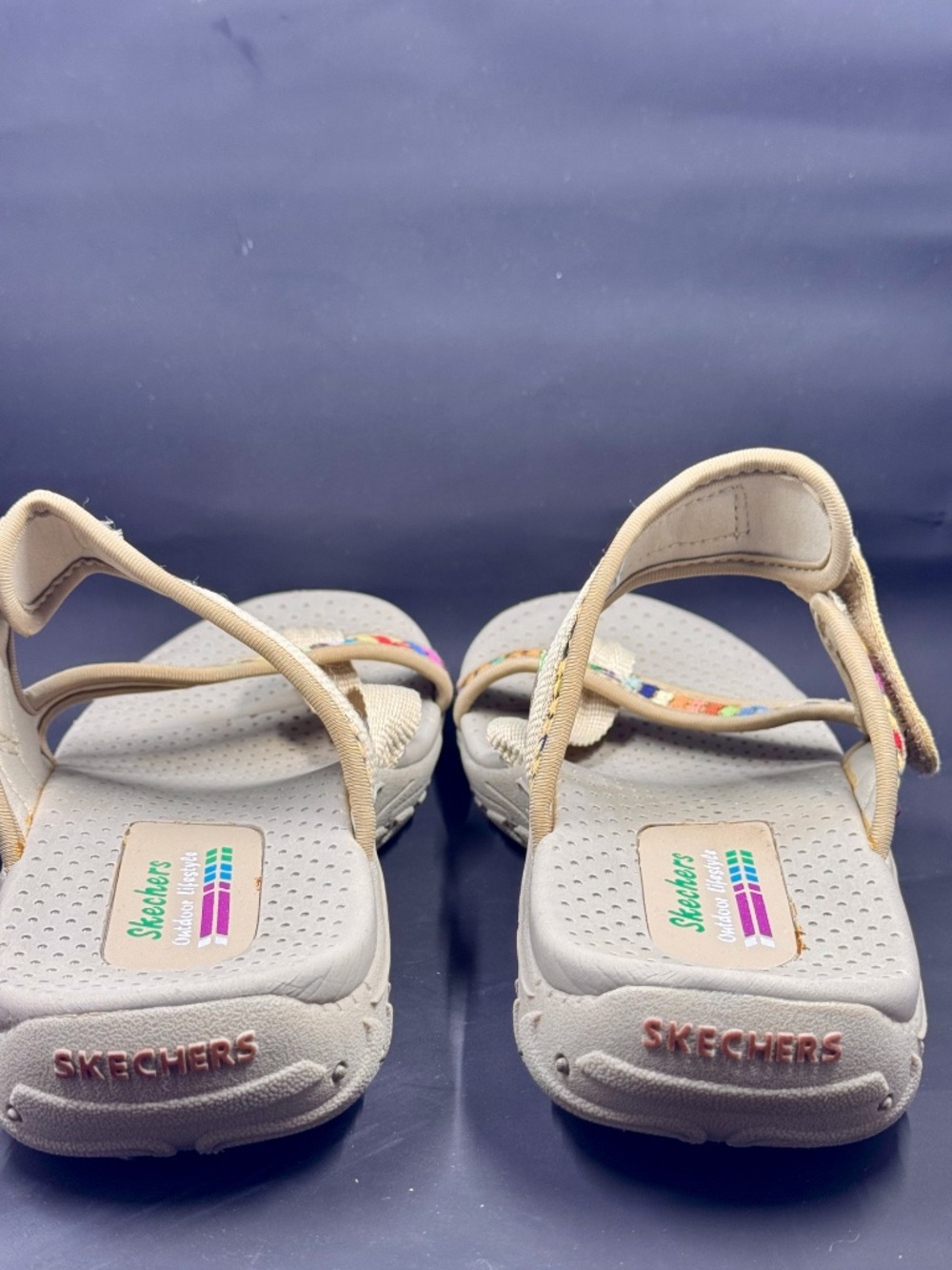 Women's Skechers Size 8 Reggae - Mad Swag - Tan Natural Slide Sandals #41124 - Picture 5 of 10
